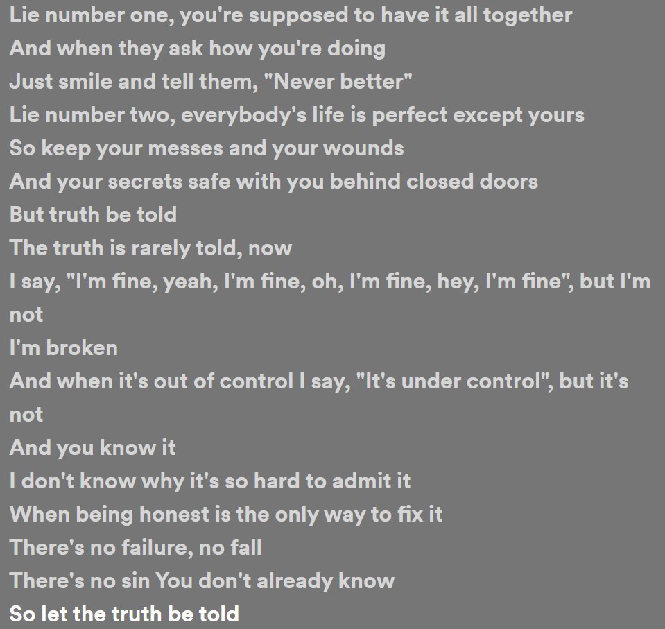 Me: How are you doing? You: Fine .... never better.
Me: But seriously, how are you doing? You: 🤒😭😠🤪

Let the truth be told. We're all broken people, and it's alright to admit it. Don't go through this journey alone.

Day 14-15
Verse: John 8:32
ow.ly/g3gN50QzU6l