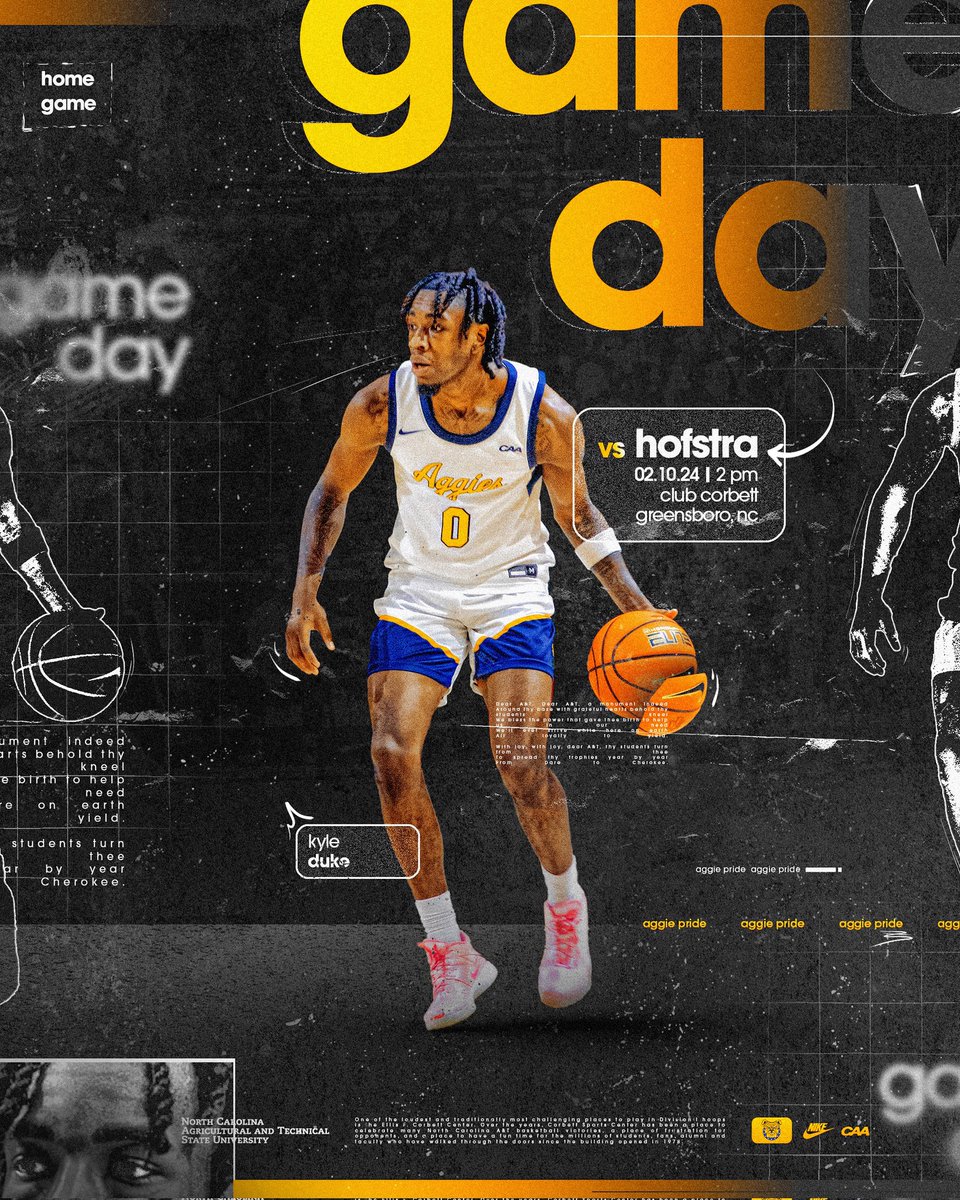 ncatmbb's tweet photo. WAKE UP. IT’S GAMEDAY 😤
📍Club Corbett
🆚 @HofstraMBB
⏰ 2 PM
📺 @flosports
#TOGETHER | #AGGIEPRIDE |#CAAMBB https://t.co/ToEpctcsyi