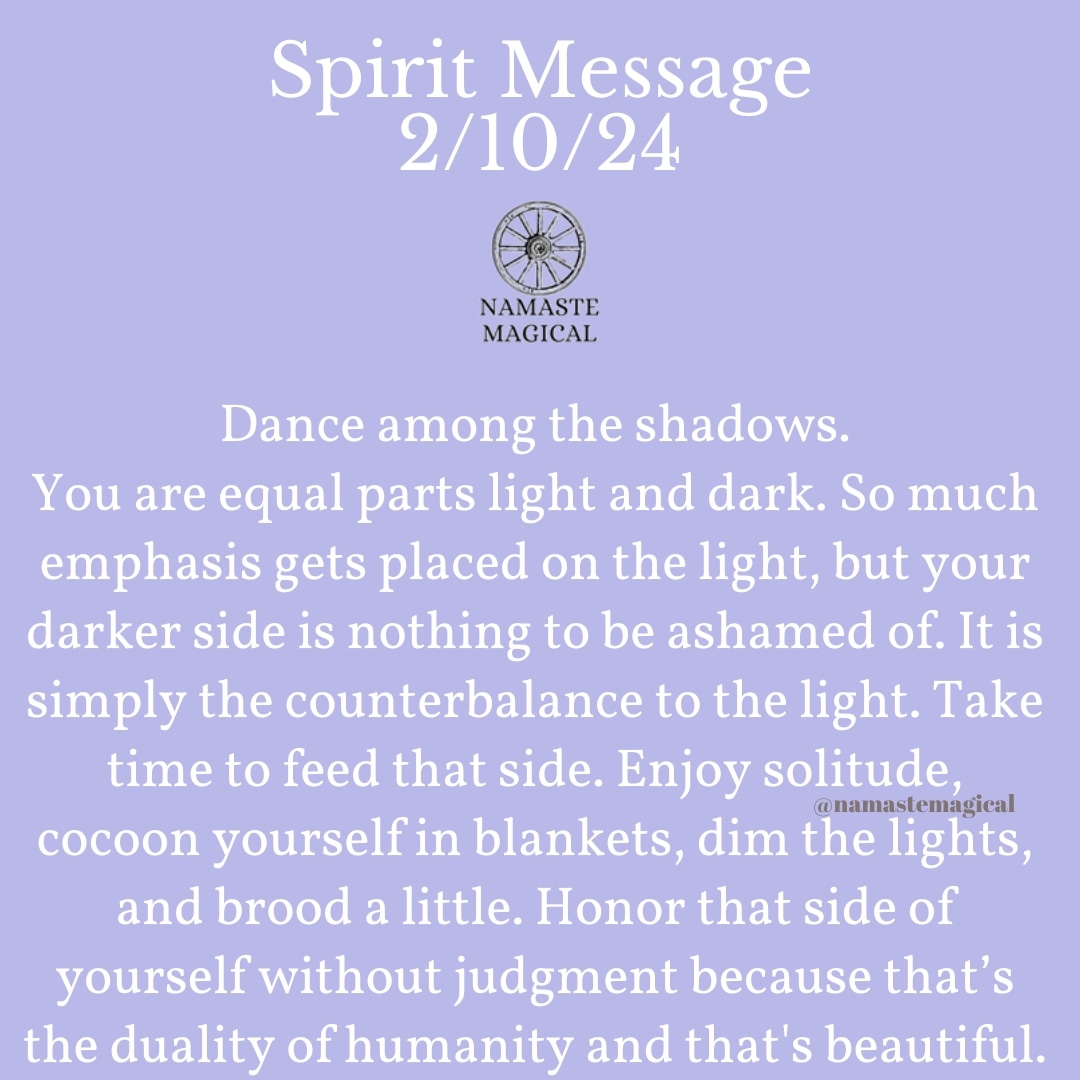 Your shadow needs love too ❤️

#spiritmessage #feb10 #shadowself #Saturday