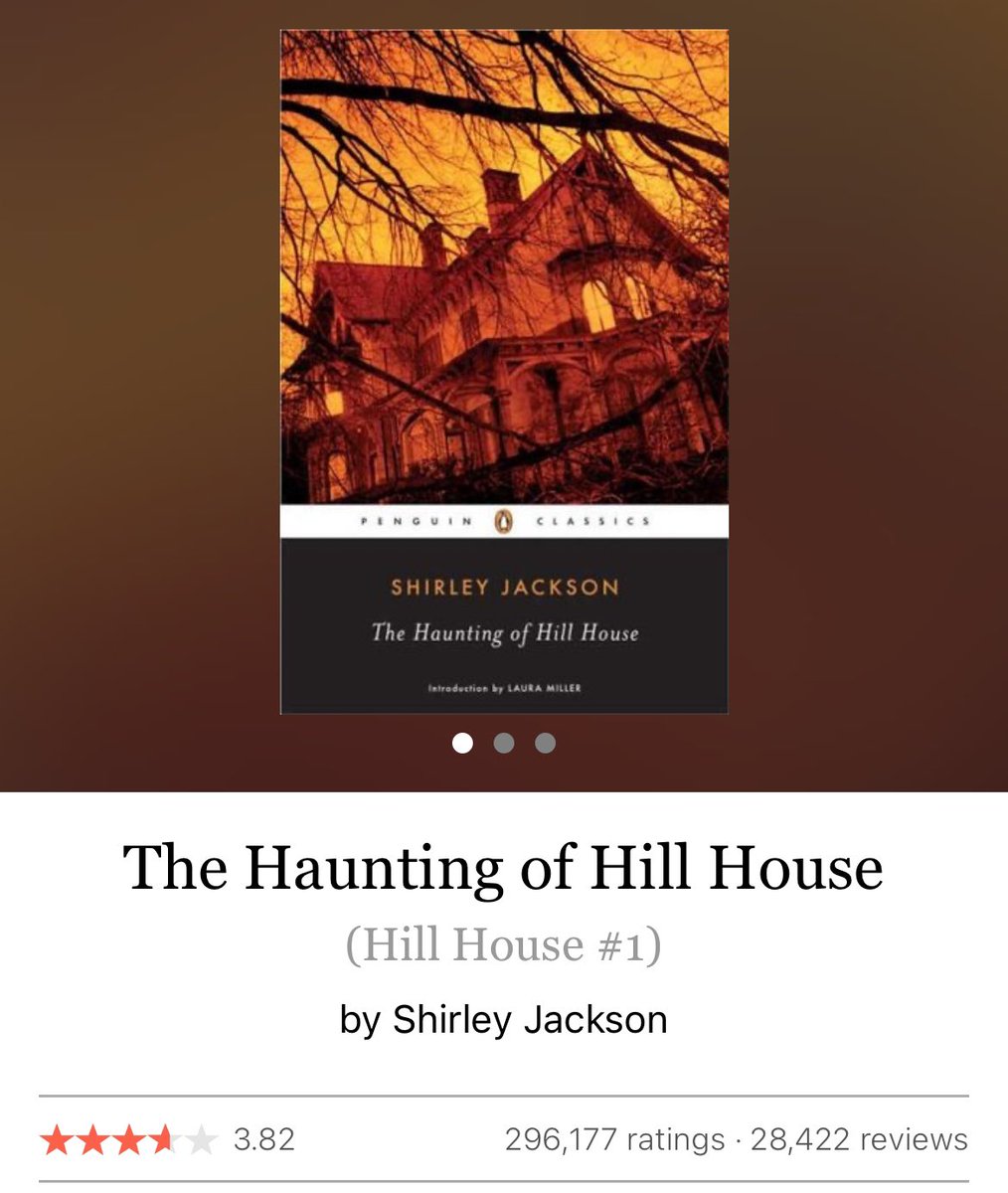 This is a reminder that The Haunting of Hill by Shirley Jackson is a 3.82 on Goodreads.