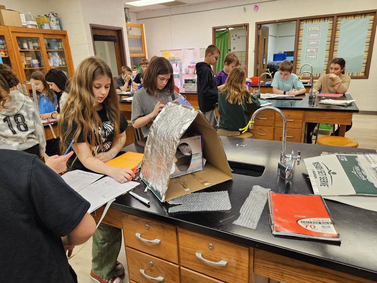 TUrbanski81's tweet photo. #Urbys have been busy creating penguin houses in science this week Next week we will put them to the test of whose house transfers the least thermal energy #ChannahonPride #TRSstudentsRock https://t.co/p46jivXgIV