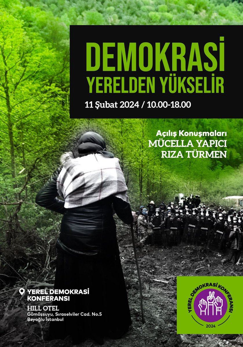 🗳️ Demokrasi Yerelden Yükselir

Açılış Konuşmaları:
🎙️ @MucellaYapici 
🎙️ @RizaTurmen 

📅 11 Şubat Pazar
📍 Taksim Hill Otel
⏰ 10.00 - 18.00

🌿 #YerelDemokrasiKonferansı