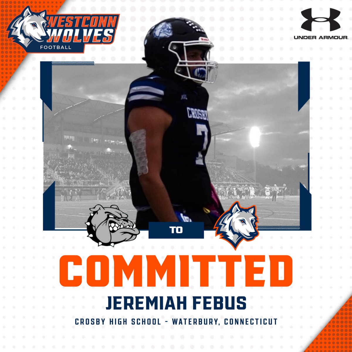 I am very excited to announce my commitment to continue my academic and athletic career at Westconn. Thank you to all my coaches, family, and teammates for helping me allow the way.🔵🟠<a href="/WestConnFB/">Westconn Football 🐺</a> <a href="/CoachCrowley1/">Coach Crowley</a> <a href="/CrosbyFootball_/">Crosby High School Football</a>
