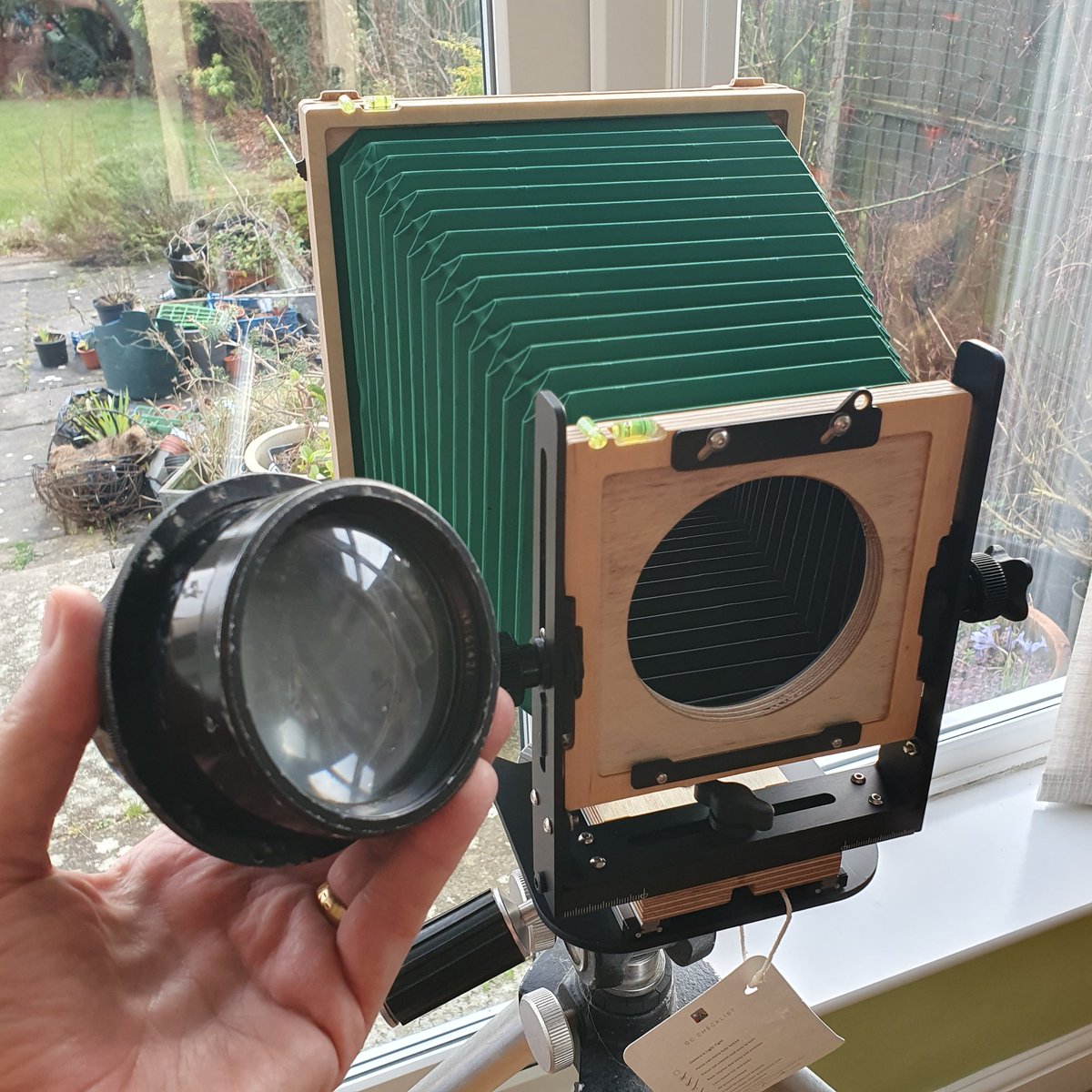 In today's post bag, a customer sent a 5x7 #Intrepid large format camera and an Air Ministry 8' f/2.9 lens for a custom lens board. #ForsterUK