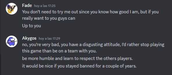 El_Espace's tweet image. Follow-up: He just ignored what he did so far and excused himself with lies like if we all didnt know how he really is. But the AUDACITY to say he doesnt need tryouts cuz "HE IS SO GOOD" bro Im loosing it, this guy's unable to learn from his mistakes Thank god he's banned from SQ