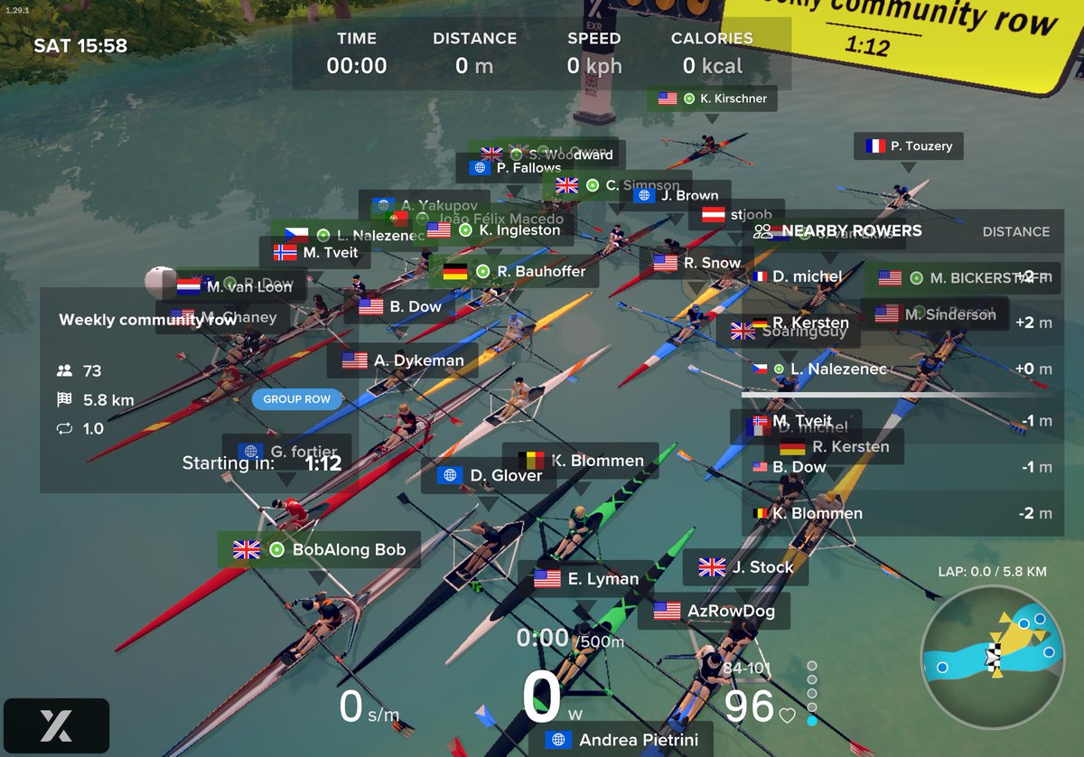 alisher's tweet image. Just had an awesome time with the @SaltyLemonEnt EXR app's virtual community row! 🚣‍♀️ It's a blend of gaming and fitness where your controller is an actual rowing machine. Loads of fun and a great workout! 💪😅 #concept2