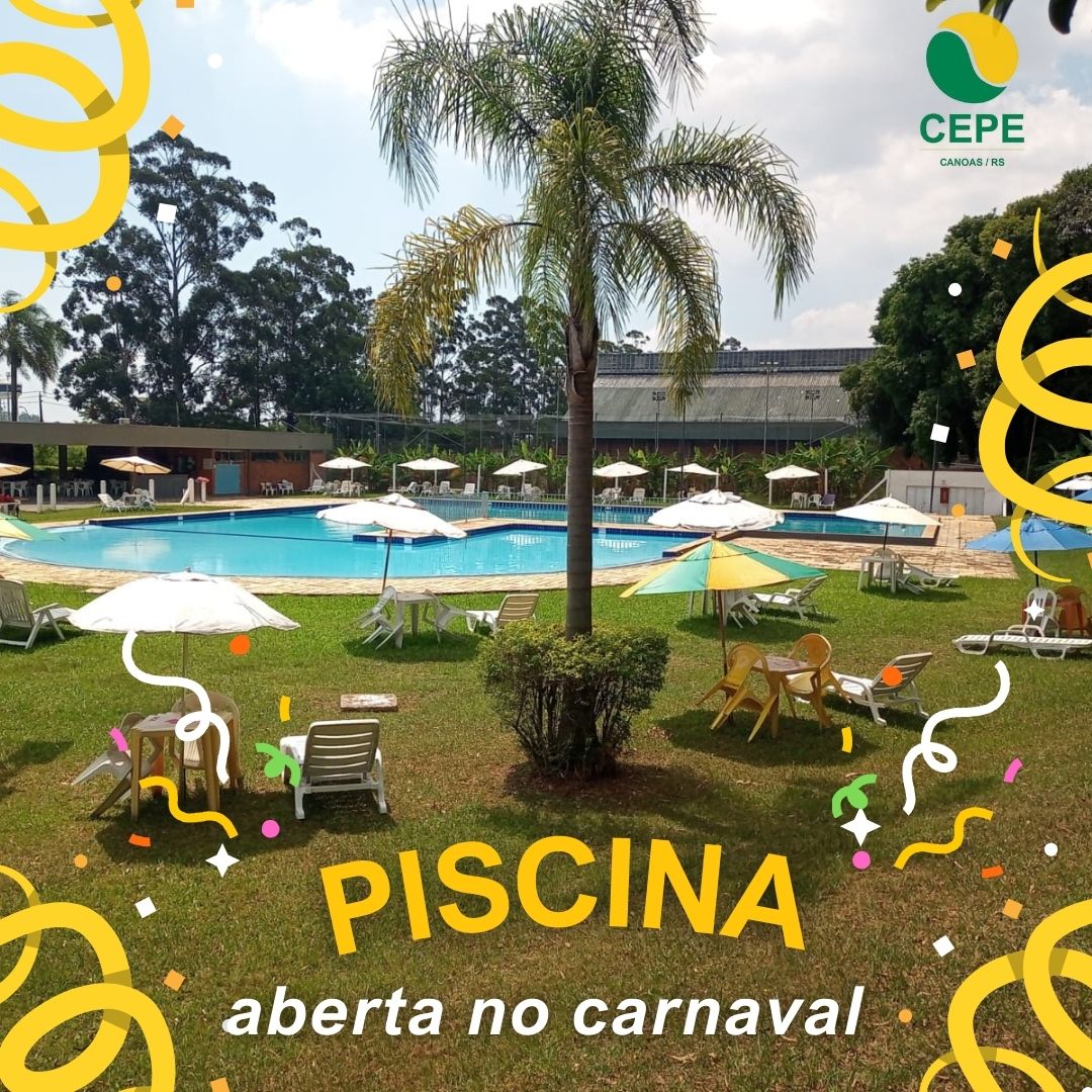 cepecanoas's tweet photo. O carnaval chegou e nada melhor que curtir a folia na piscina nesse calorão, né? ☀️ Então, vem pro Cepe! A piscina está aberta durante todo o carnaval, inclusive segunda, dia que normalmente é fechada para manutenção.
☀️ Sábado, domingo e segunda: 10h às 20h
☀️ Terça: 10h às 19h https://t.co/8M7cYCRLg6