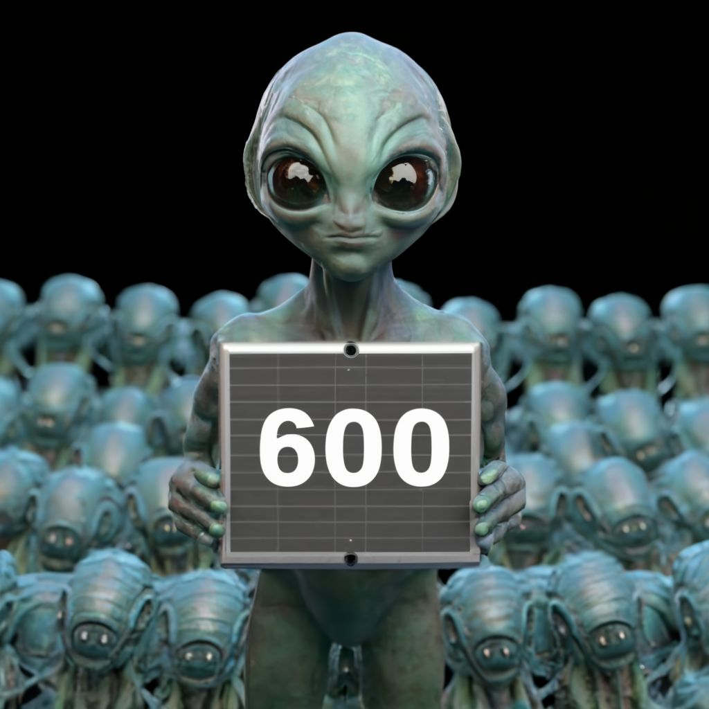 Today We are 600!!! thank you all! have a mega alien top super week end !!!!!!