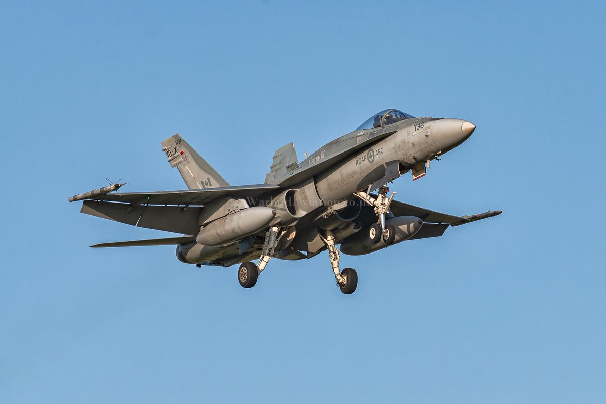WarbirdAv's tweet photo. Flashback to Cobra Warrier 23-2. Canadian CF-18 Hornet 736 on appraoch to runway 20 at RAF Waddington - 18 September 2023.

https://t.co/VvLwg0j81k https://t.co/PnW5H4FNGo