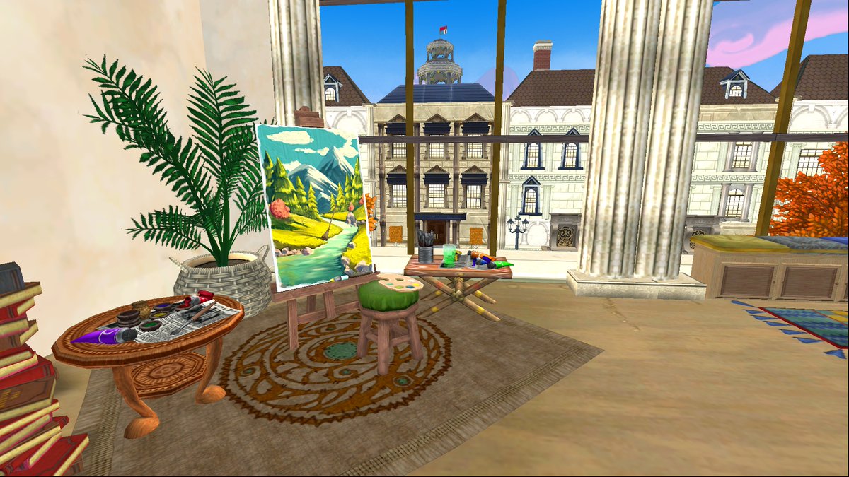 MicahArtsy's tweet photo. My art studio project is complete! I got 1 little side room to do still but figured I'd share it anyway. Was fun thinking back to the projects I did in art classes at school for ideas. There's an area for painting, ceramics, sculpting, and photography. 😁🎨#Wizard101 https://t.co/1FWsKX9zvS