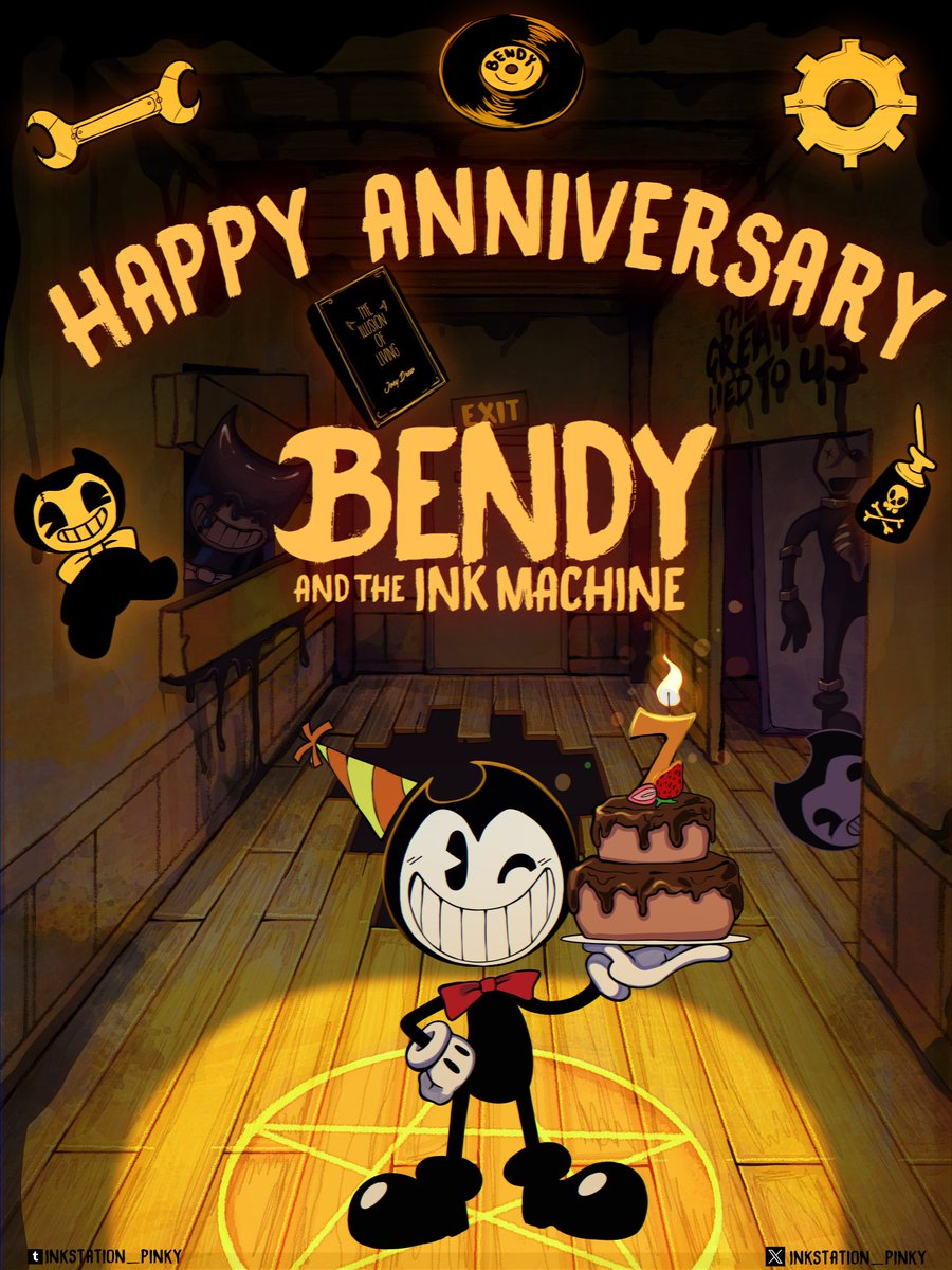 InkStation_pink's tweet image. HAPPY ANNIVERSAY BENDY AND THE INK MACHINE!!💖🥳🥳
I wanted to evoke nostalgia and draw the beta designs from when everything started in chapter 1.😭💖

#BENDY #Bendy_and_the_ink_machine #BATIM