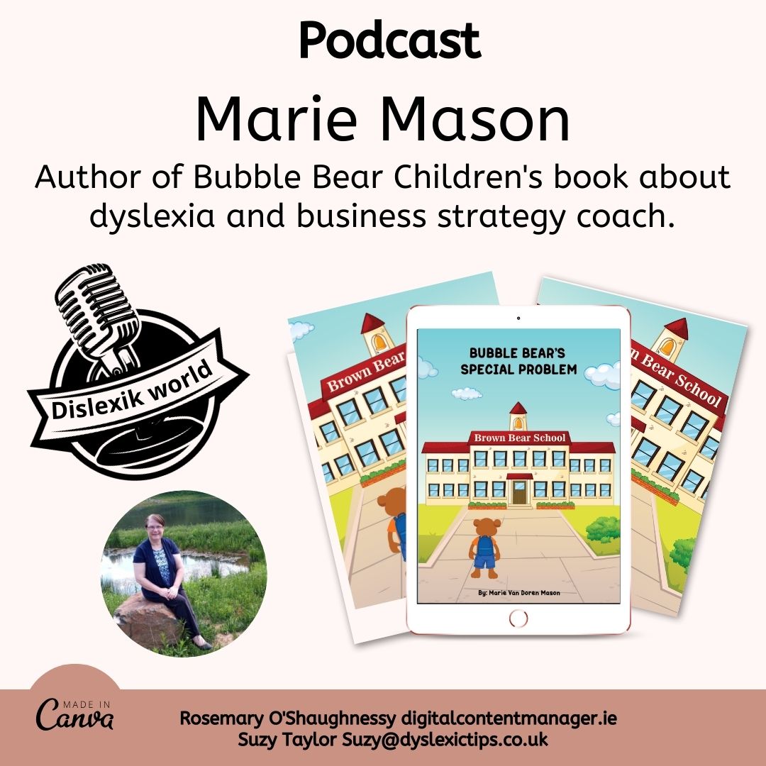 Podcast #Dislexikworld open.spotify.com/episode/6TToN5…… @dyslexicsuz and myself were delighted to speak to Marie Mason Author of Bubble Bear Children's book about dyslexia and business strategy coach.  #podcast #dyslexicthinking #dyslexicadults #dyslexiaawareness #dyslexic #podcast