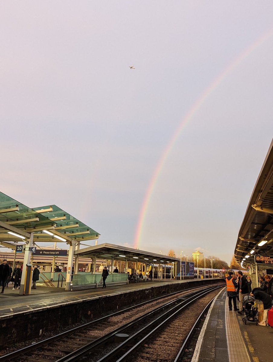 Lovely rainbow greeting travellers at Clapham Junction. @SW_Help @SouthernRailUK