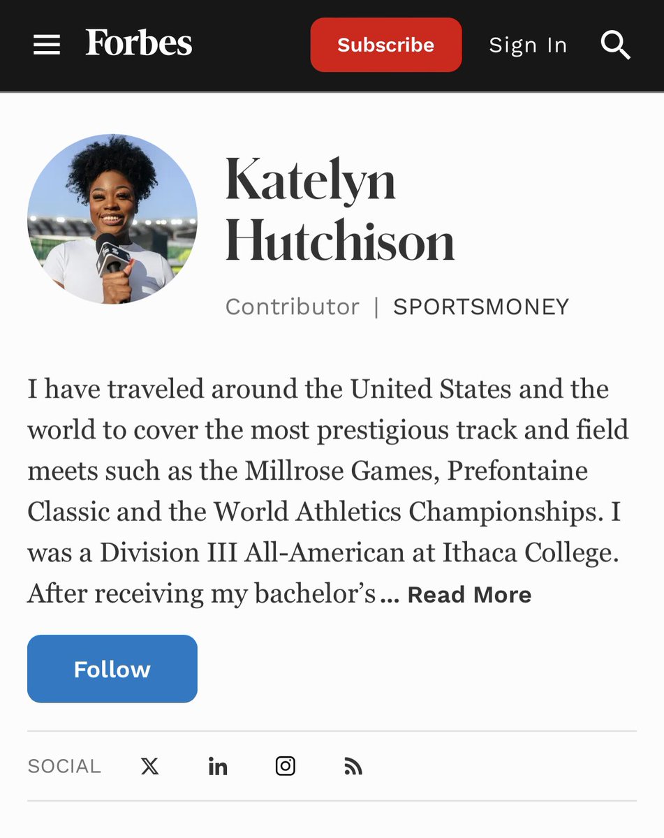 kxnaomi's tweet image. You guys are looking at the newest Forbes Contributor! I will be covering all things track and field 😊

If you want to follow my profile you can do so with this link: forbes.com/sites/katelynh…

So grateful to God for this opportunity, can’t wait to start posting for you guys! 🕺🏾