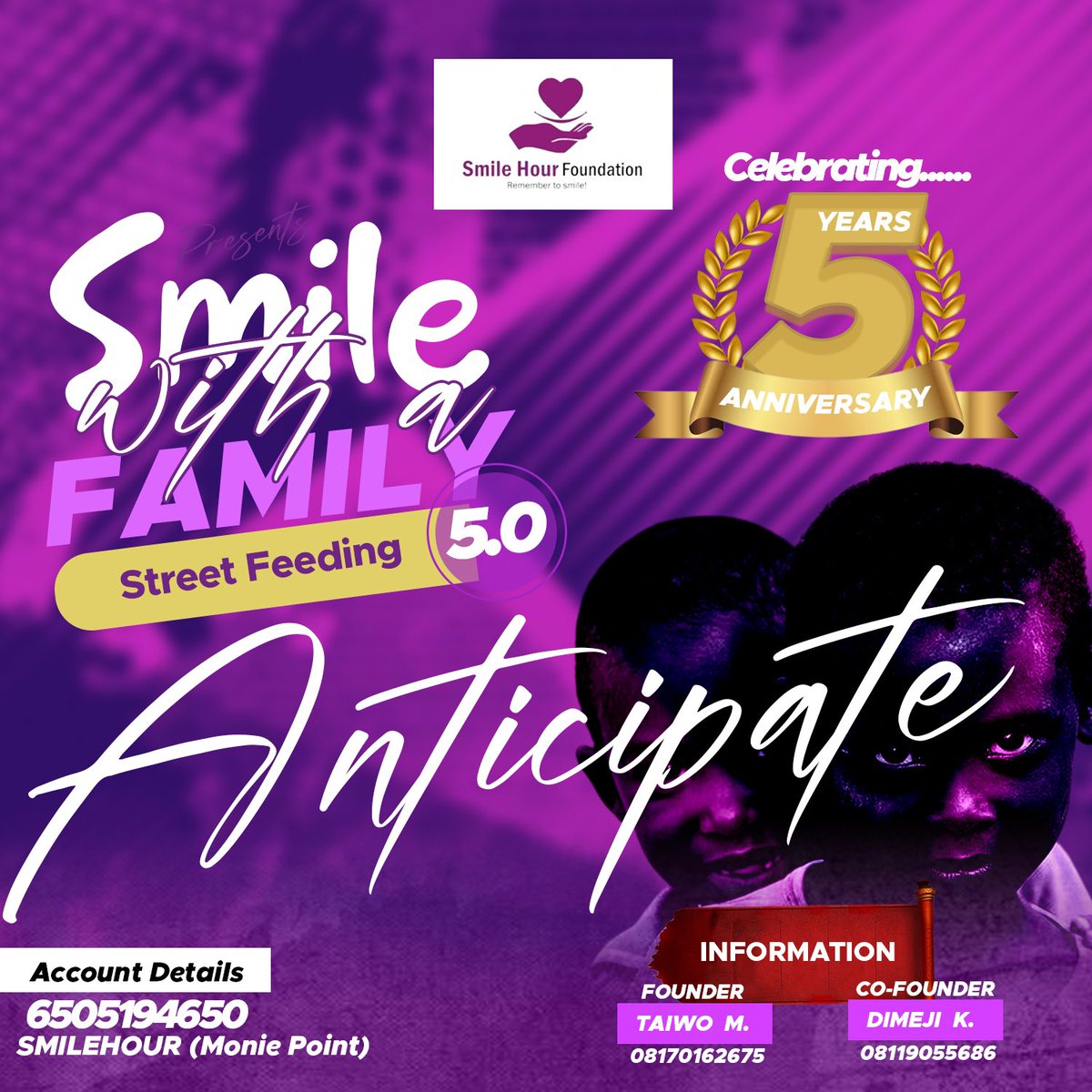 Smile with a family 5.0 ! It’s our 5 year’s anniversary 💜