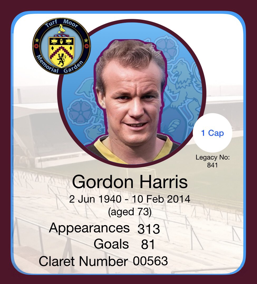 MemorialMoor's tweet photo. Gordon Harris, affectionately known as "Bomber" for his powerful left-foot shot, was a central figure in Burnley's formidable lineup following their 1960 League title victory. Transitioning from the coal mines and schoolboy football to Turf Moor's hallowed turf, Harris's journey to professional football was marked by determination and grit. At just eighteen, he made an unforgettable scoring debut against Leeds in January 1959, laying down the foundation for what would be a remarkable career at Burnley.