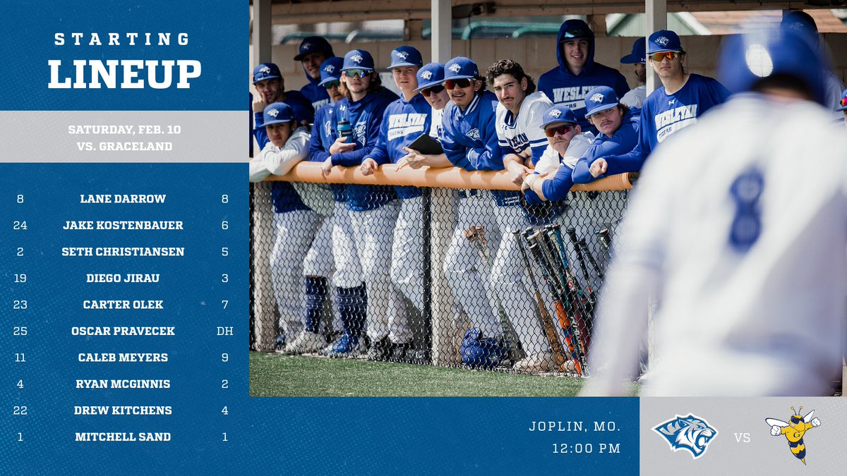 Here is your starting lineup for opening day! <a href="/DWUBaseball/">DWU Baseball</a> | #BleedBlue