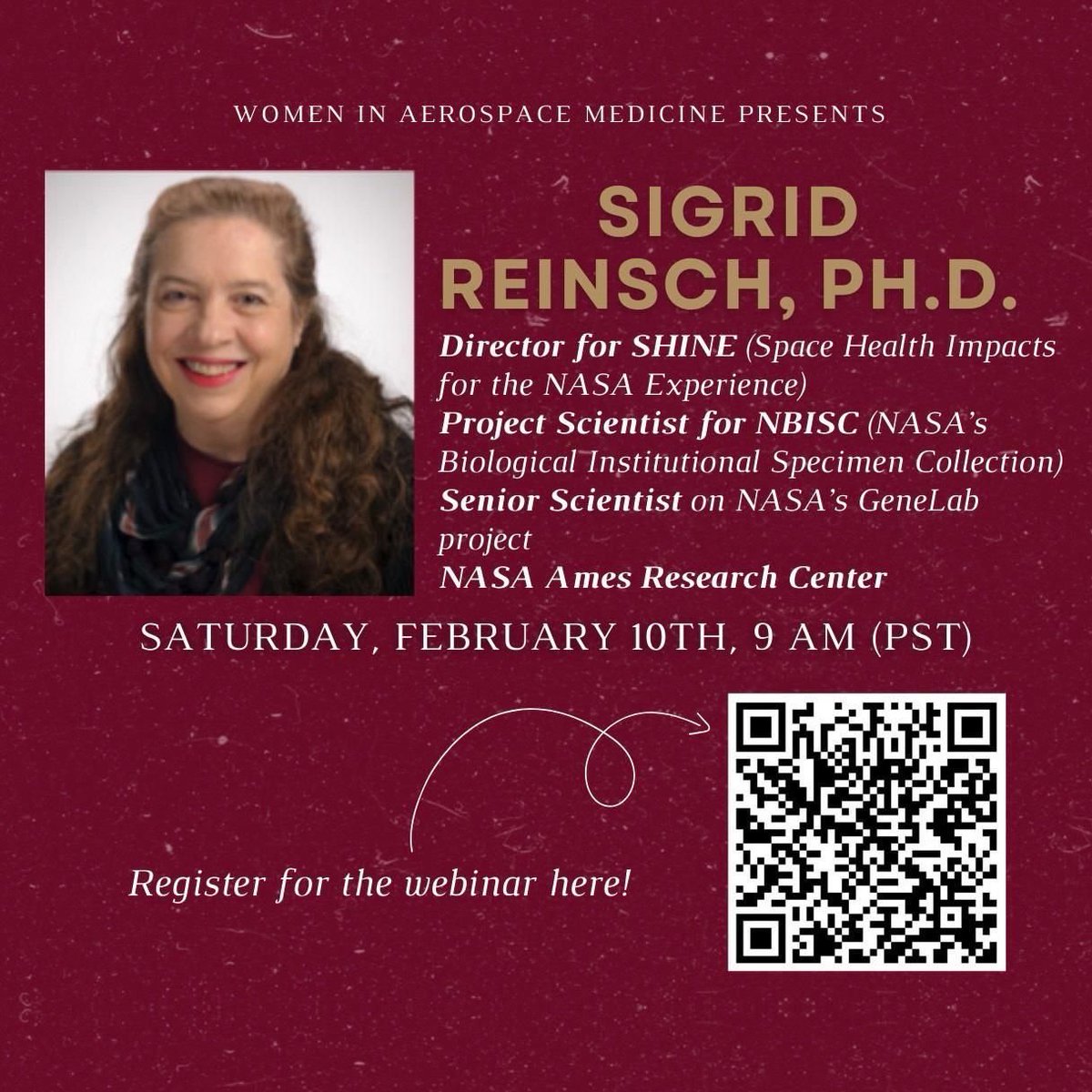 Sheyna Gifford, masked, vaccinated, doctoring (@humansareawesme) on Twitter photo Good morning, afternoon, and evening, space friends! Today's <a href="/WomxnAeroMed/">Womxn in Aerospace Medicine</a> event with Dr. Sigrid Reinsch from NASA will be rescheduled to a later date. Apologies for the late notice and thank you very much for standing by! Good morning, afternoon, and evening, space friends! Today's <a href="/WomxnAeroMed/">Womxn in Aerospace Medicine</a> event with Dr. Sigrid Reinsch from NASA will be rescheduled to a later date. Apologies for the late notice and thank you very much for standing by!