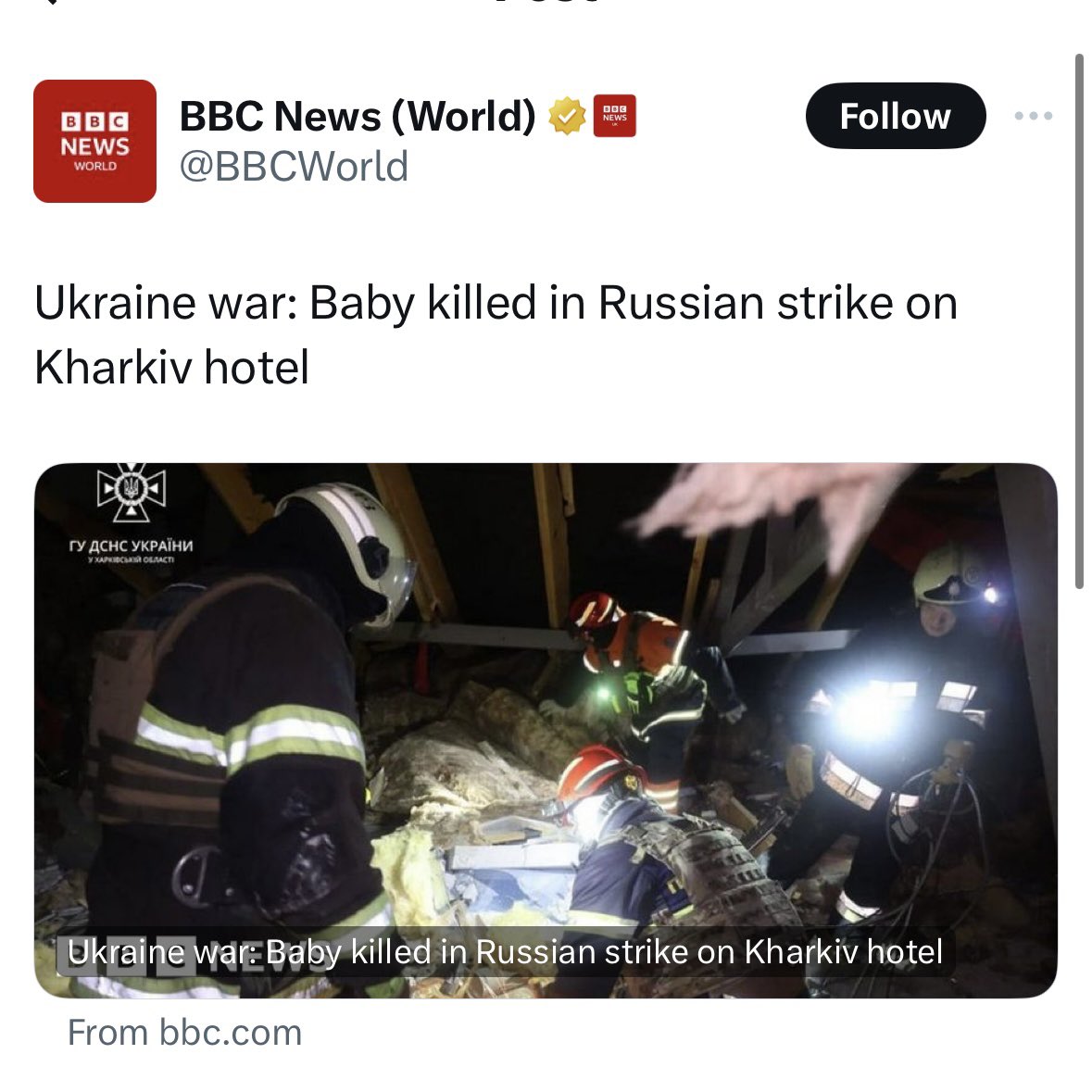 “Found dead”. When a Ukrainian baby was killed by a Russian strike, the BBC had no trouble attributing blame in its headline. These aren’t even subtle double standards.