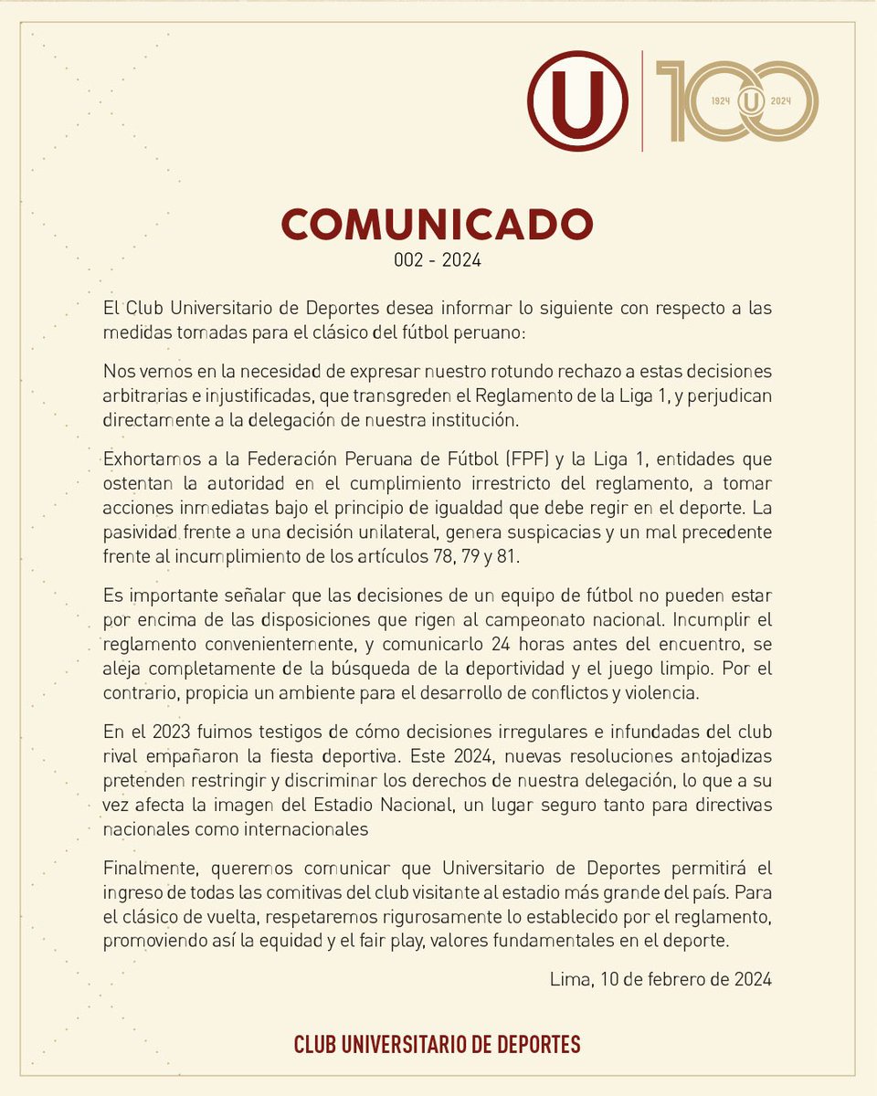 mcoellop's tweet photo. Una pena que la atención del clásico del fútbol peruano se la lleven los dirigentes de @ClubALoficial y @Universitario . Peleas de los años 90, seguimos retrocediendo. Después renegamos porque somos una lágrima a nivel internacional. Todo empieza desde ahi. https://t.co/HmoxH02Y2B