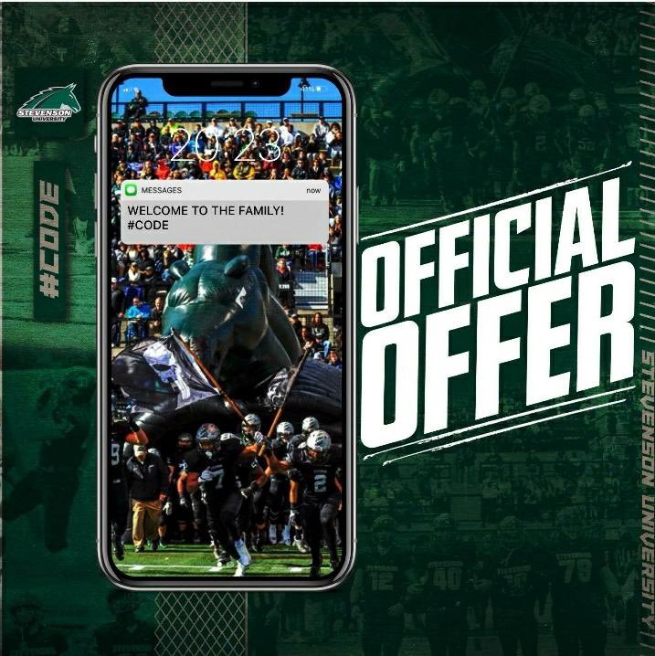 #AGTG Blessed to receive my first offer from Stevenson University <a href="/THEcoach5_/">Kal-El Statham</a>  <a href="/CoachReid99/">Kareem Reid</a> <a href="/OLCoachWilder51/">Coach Jabari Wilder Ed.S</a> <a href="/CMiddletonJr/">Calvin Middleton Jr.</a> <a href="/CoachBatichon/">Hans Batichon, Ed. S.🧩🇭🇹</a>
