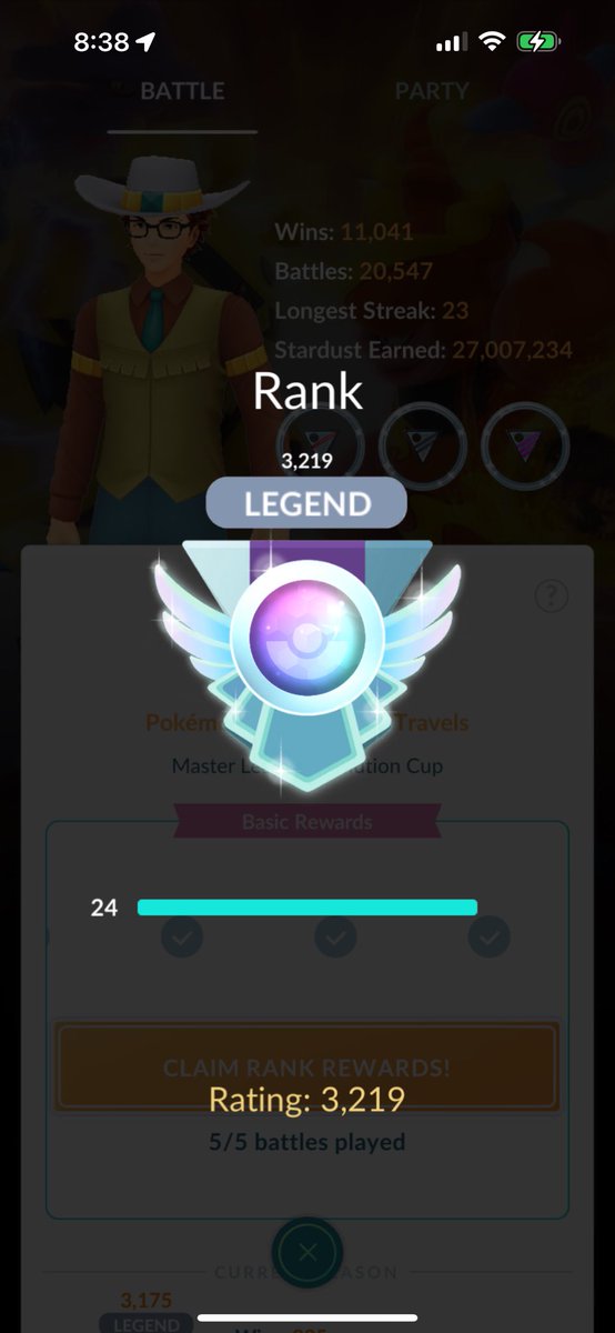 92gerardo19's tweet photo. Started Go Battle Day in the 2800s, hit legend and then went on a tear! #pokemongo #gobattleday https://t.co/t10bSrMLQi