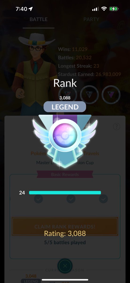 92gerardo19's tweet photo. Started Go Battle Day in the 2800s, hit legend and then went on a tear! #pokemongo #gobattleday https://t.co/t10bSrMLQi