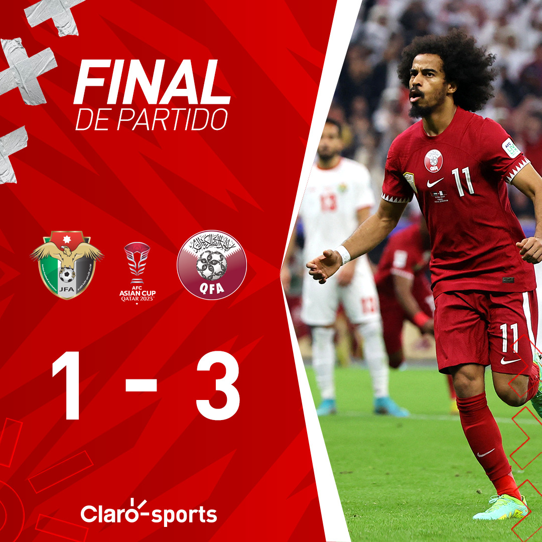 ClaroSports's tweet photo. ¡QATAR ES BICAMPEÓN DE ASIA! 🏆🏆⚽️🇶🇦
Con tres goles del 'Mago Afif' por la vía del penal, los qatarís vencen a Jordania en la final de la #CopaAsiatica de la AFC para revalidar el título conseguido en 2019 #MásClaroQueNunca https://t.co/blqrGoADdS