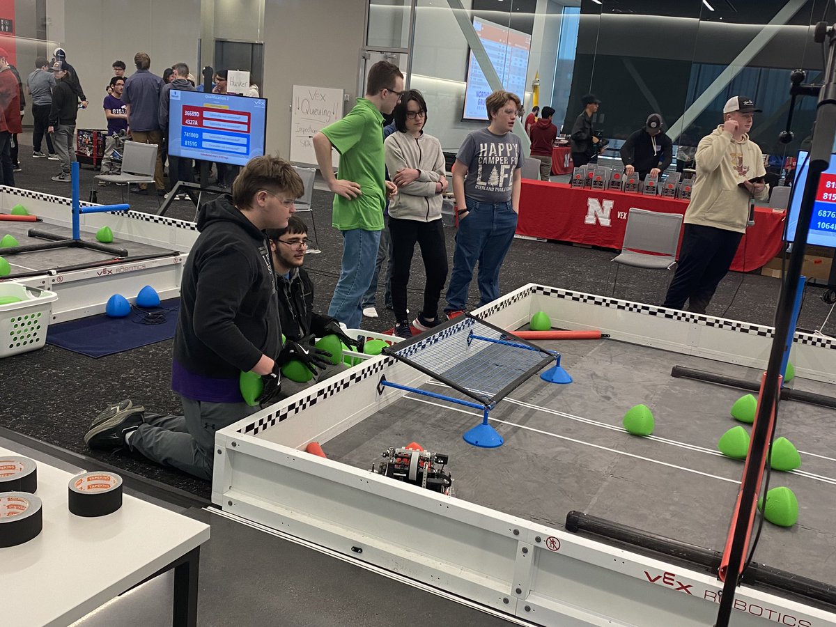We are here at the UNL Cornhusker Robotics Tournament in the brand new Kewitt Building on the UNL campus. All three teams have gotten their first wins for the day. Let’s go GI! <a href="/GIPublicSchools/">GIPS</a> <a href="/GISH_Islanders/">Grand Island Senior High</a>
