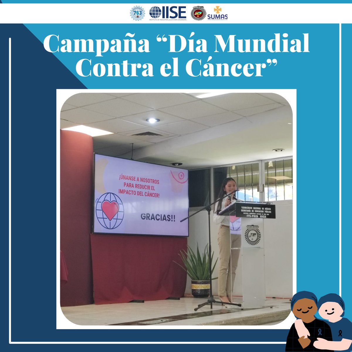 Chapter_763's tweet photo. El día jueves 08 de febrero, el Capítulo Estudiantil 763🌐en colaboración con la Sociedad Universitaria en Materias Aplicadas a la Salud "SUMAS" 🩺 llevaron a cabo la "Campaña del Día Mundial contra el Cáncer"🎗️
#Chapter763 #IISE #ITSPR https://t.co/qI5BuS4Y2Y