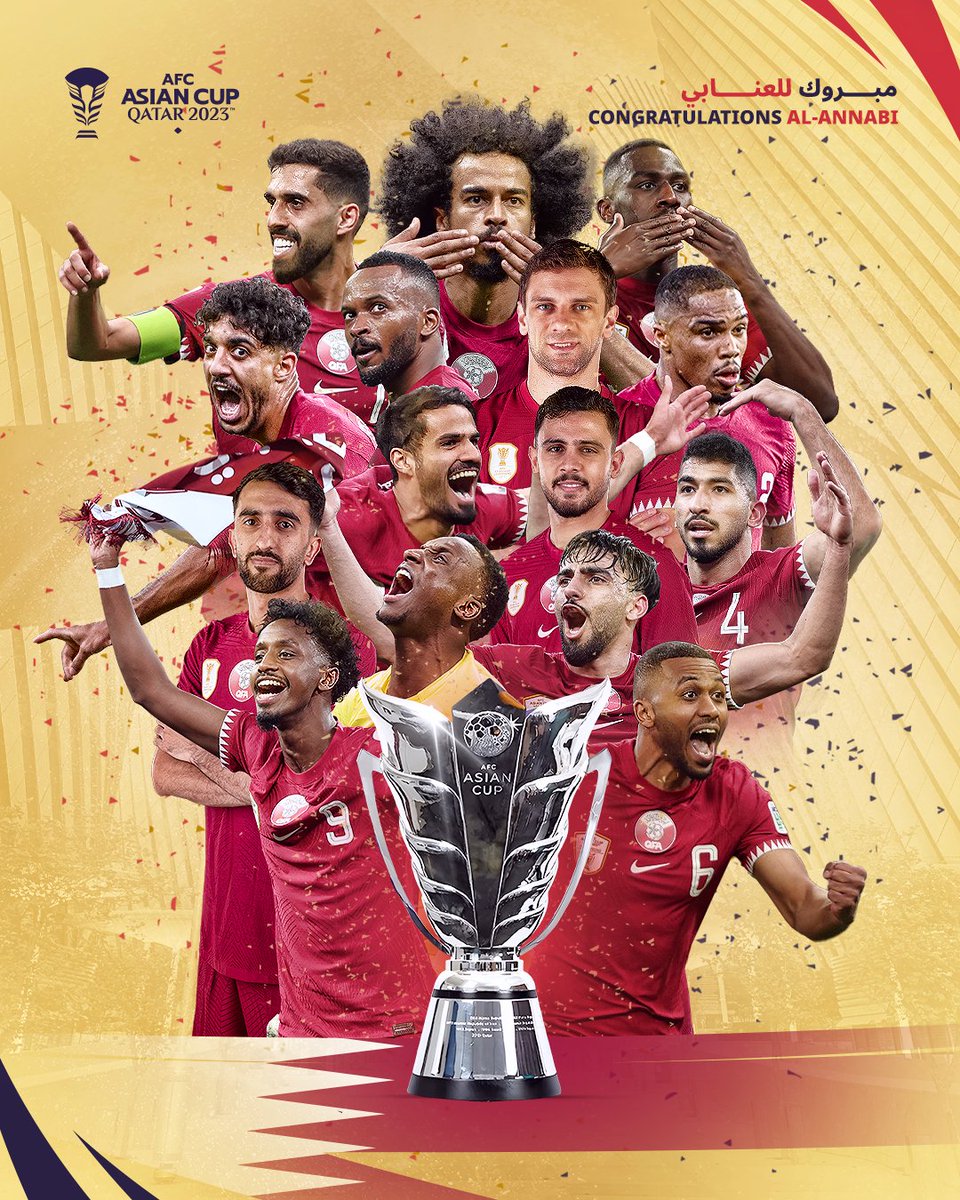 roadtoqatar's tweet photo. مبروك قطر 🏆🇶🇦

#هَيّا_آسيا #كأس_آسيا2023 https://t.co/i5e4quHRGo