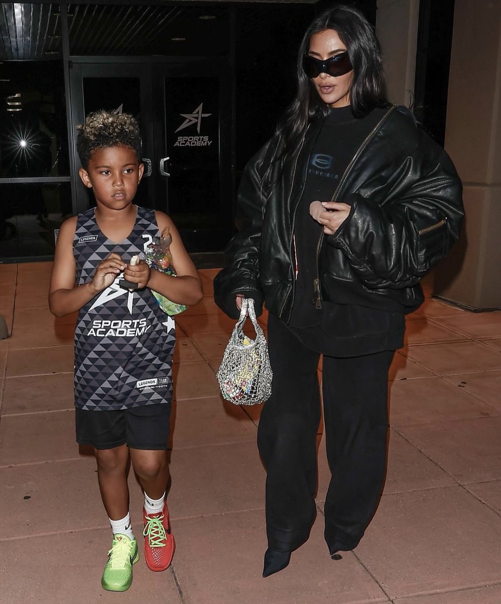 Kim and Saint out in Los Angeles. (February 9)