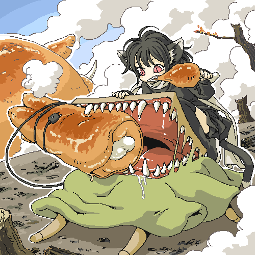 「太古の昔に描いたコタツ(Dracoparvus silvestris)絵 」|丸山 薫 『司書正』巻一 発売中のイラスト