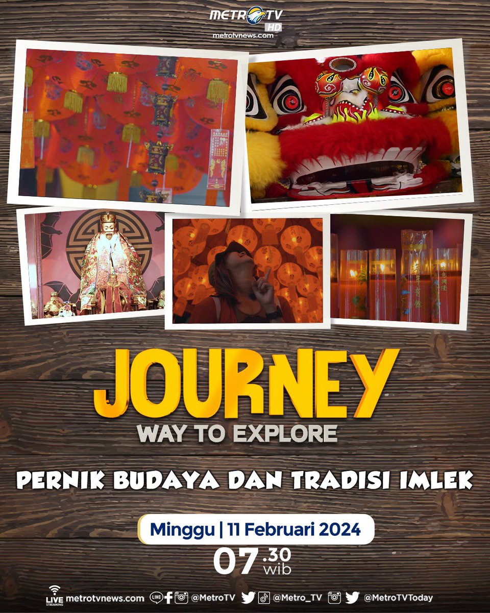 Metro_TV's tweet image. Mari kembali ke dalam tradisi suasana tahun baru masyarakat Tionghoa yakni Hari Raya Imlek yang telah menjadi budaya setiap tahun di Indonesia.

Saksikan  #JourneyMetroTV Pernik Budaya dan Tradisi Imlek, Minggu (11/2) pukul 7.30 WIB.

#Imlek #imlek2024 #harirayaimlek2024