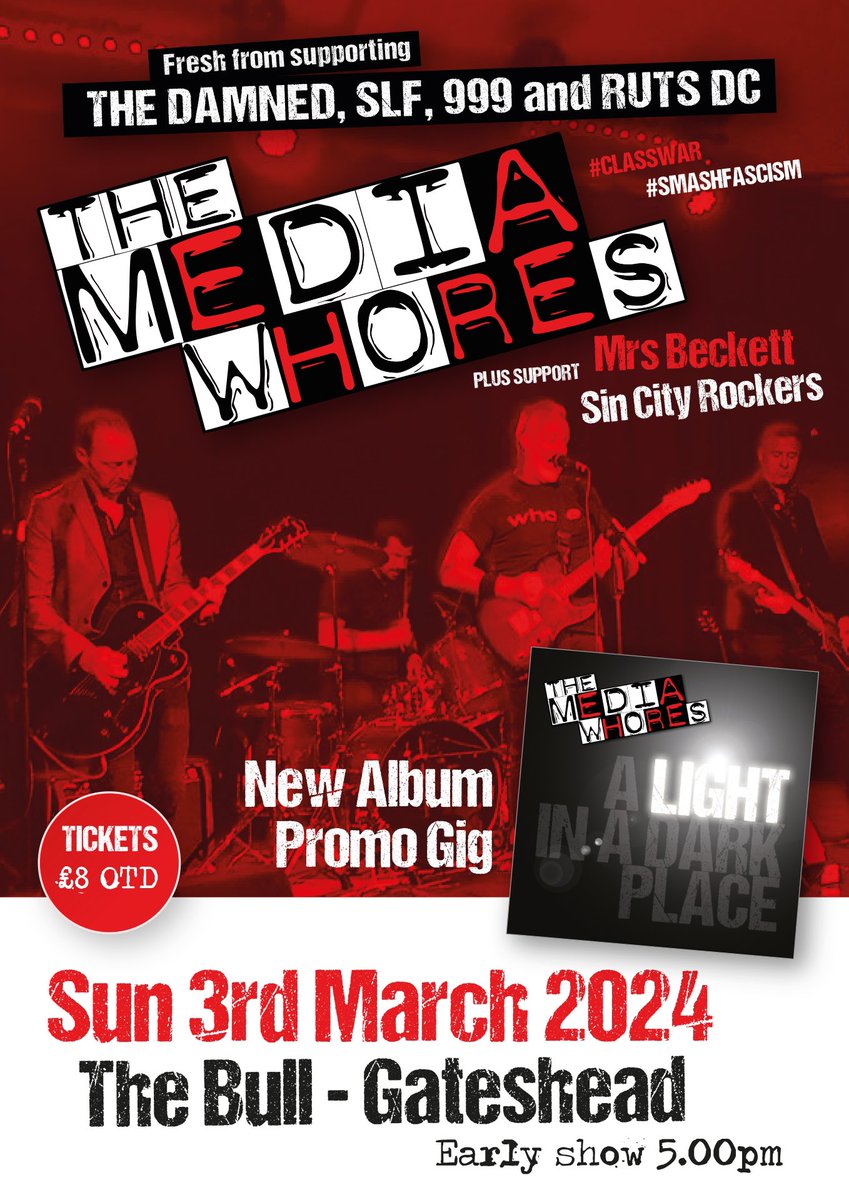 MediaWhoresband's tweet photo. Gig News
Just 3 weeks until we play in Yorkshire on Saturday 2 March! Possibly our first time in #Yorkshire! Definitely our first time in #Thirsk at the #Little3 venue!
The day after, we’re in the Bull at Gateshead & thats an early start at 5pm Details 👇
https://t.co/qF9rrKkmrh https://t.co/ZEIdPTD7MP