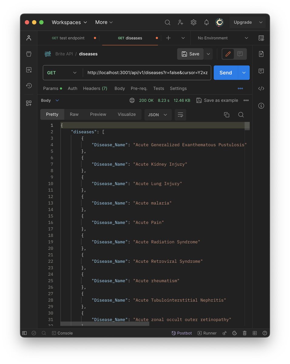 tinotendajoe01's tweet photo. Coming this weekend -  Our Disease API ❤️
With access to over 5,000 disease datasets, complete disease definitions with 3 essential headers ready for seamless integration into your favorite health tech solutions.  Stay tuned with https://t.co/SI9c9koLAZ  🧙🔮 https://t.co/eXg5K6ONum