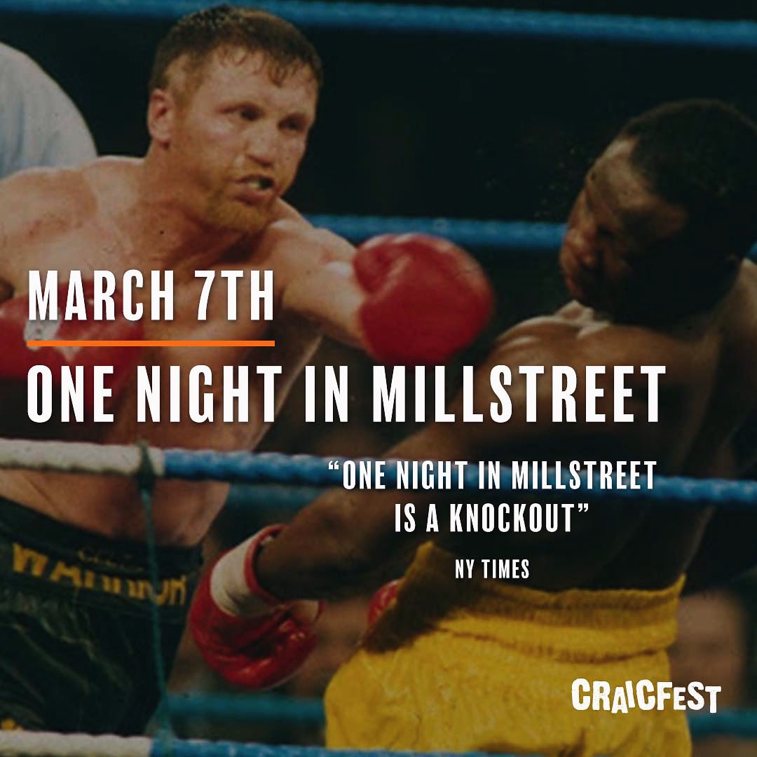 Opening night U.S. premier of 🥊☘️One Night in Millstreet march 7th @CraicFest boxer Steve Collins to attend! Tix on thecraicfest.com #NYC #boxing @ScreenIreland @culture_ireland @IrelandinNY @kttaylorr @AndyLeeBoxing @EddieHearn 👍