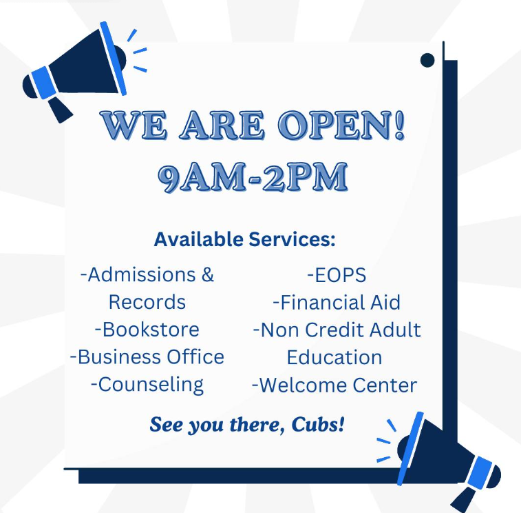 LACityCollege's tweet image. 📢 Attention Students! 🕘 LACC is open today from 9am-2pm! Whether you need counseling, enrollment assistance, or have questions, our doors are open. It's not too late to enroll for the Spring semester. 🎓✨ #LACC #SpringEnrollment #StudentSupport 📚👥