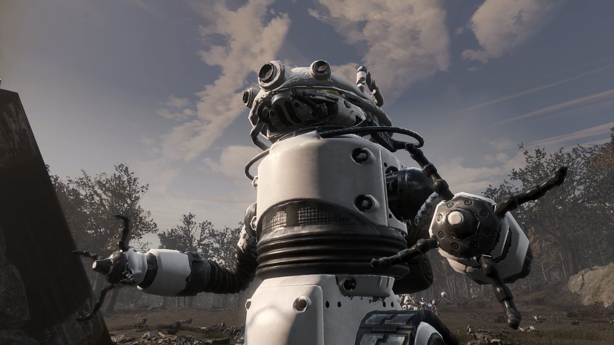 WAssaultron's tweet photo. Here is what Id likely look like as a RoboBrain, The Brain itself shielded by a protective dome with zooming capabilities, and a stronger focus on the Mezzing attack, to daze and stun the enemies from a distance, with smokescreens to hide myself 
#fallout #fallout4 #RoboBrain https://t.co/3KqXtzj50q