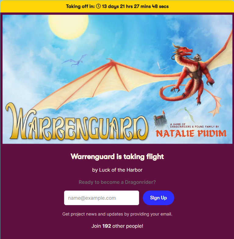 We are only 8 followers away from hitting 200 at warrenguardgame.com following an amazing actual play over on <a href="/CriticalMisses/">Critical Misses</a> last night. It would be amazing if the project could hit 200 followers before the end of the weekend. 🐲🐲🐲