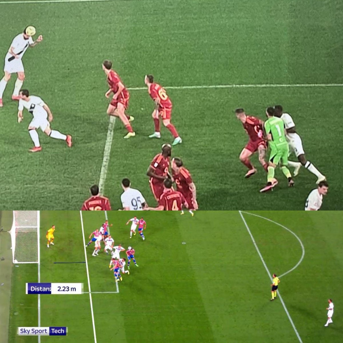 Sopra, #RomaInter NO fuorigioco 
Sotto, #SalernitanaJuve fuorigioco 
#SerieA