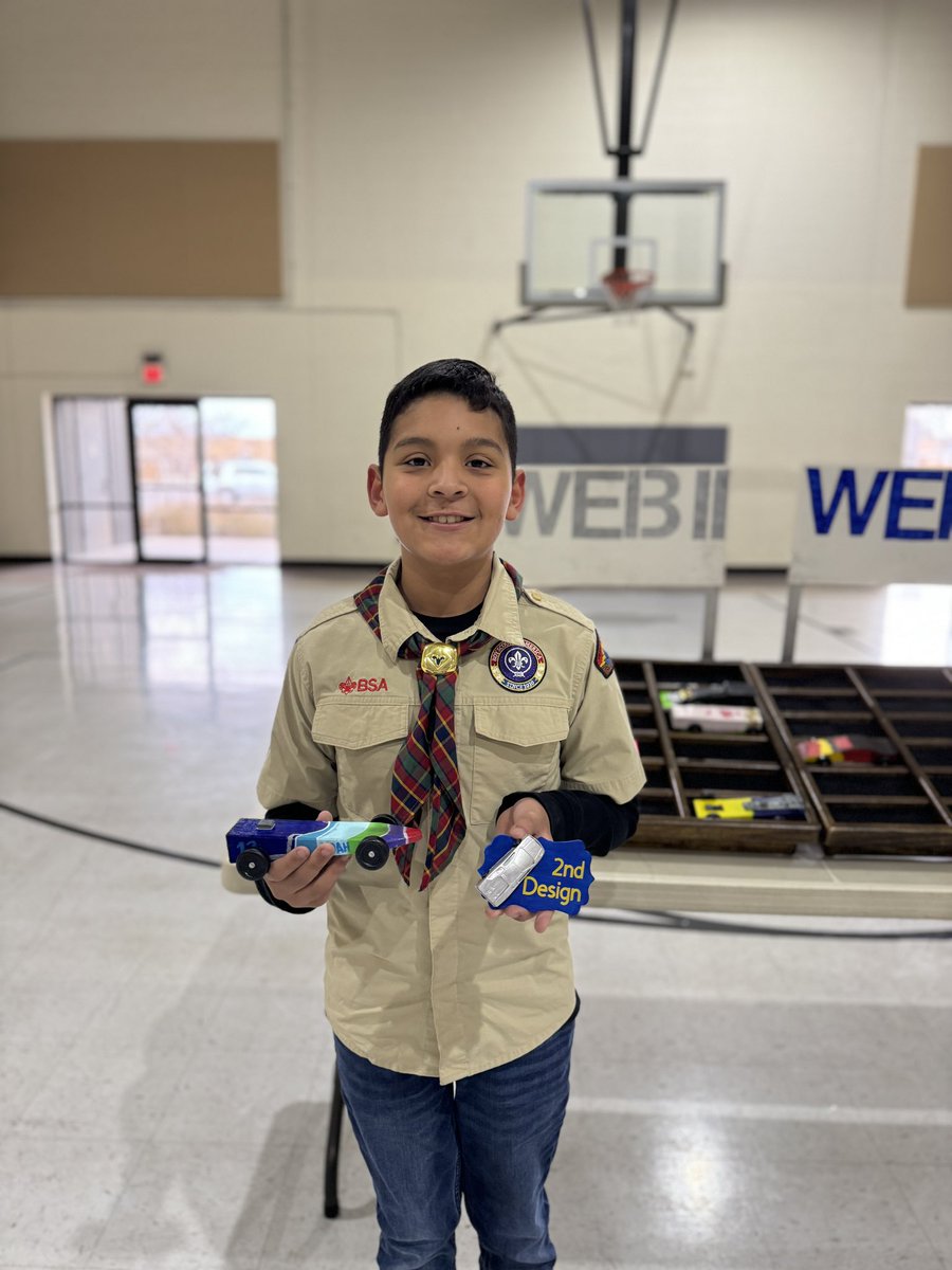 Pinewood derby race day today! He received 2nd place in design.