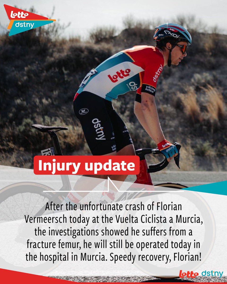 lottocycling_'s tweet photo. 🇪🇸 #VueltaRM24 

We wish you a speedy recovery, @FlorianVermeers! https://t.co/LpJqMOJ4GQ
