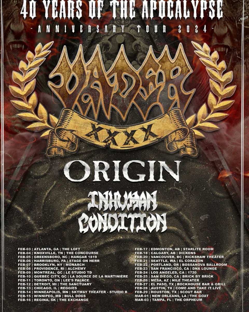 BandInhuman's tweet image. Quebec 🗣️👂🏼

The Rat Wagon just pulled up to La Source de la Martinière !

Get on down here and join 
Vader  , Origin  &amp;amp;  Inhuman Condition for a night of crushing death metal !!

facebook.com/events/s/vader…

#ratgod #fearsick #panicprayer #floridadeathmetal #godzilla #getoffyourass