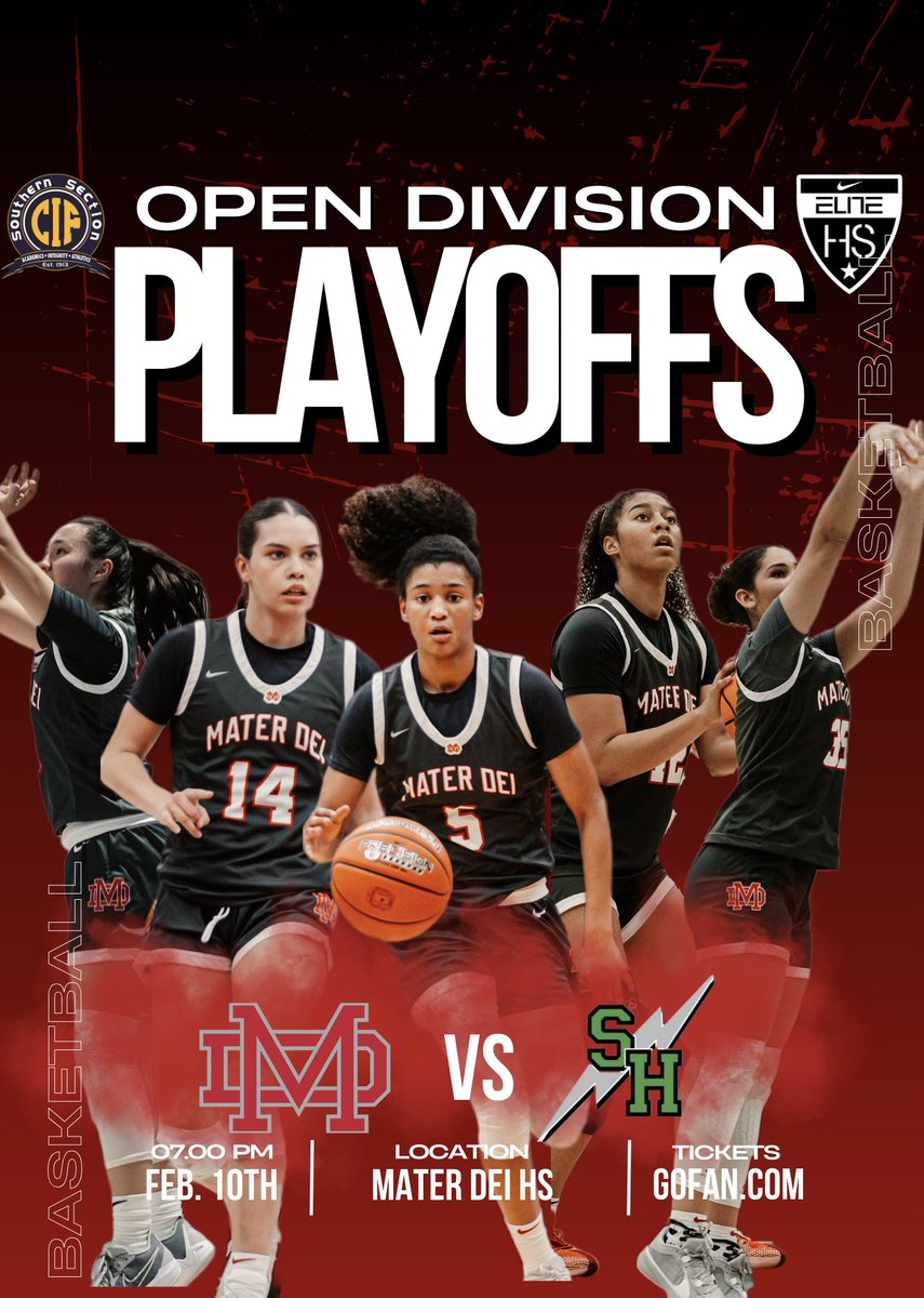 Mater Dei Girls Basketball (@materdeigbb) on Twitter photo Monarch Nation‼️
Today is our 1st game of the <a href="/CIFSS/">CIF Southern Section</a> Open Division Playoffs, the toughest playoff division in the country! We take on <a href="/sagehillgbb/">Sage Hill GBB</a> at 7:00pm tonight at Mater Dei!! If you’re free, come out & support our team!!
#GoMonarchs #Road2TheRing💍 Monarch Nation‼️
Today is our 1st game of the <a href="/CIFSS/">CIF Southern Section</a> Open Division Playoffs, the toughest playoff division in the country! We take on <a href="/sagehillgbb/">Sage Hill GBB</a> at 7:00pm tonight at Mater Dei!! If you’re free, come out & support our team!!
#GoMonarchs #Road2TheRing💍