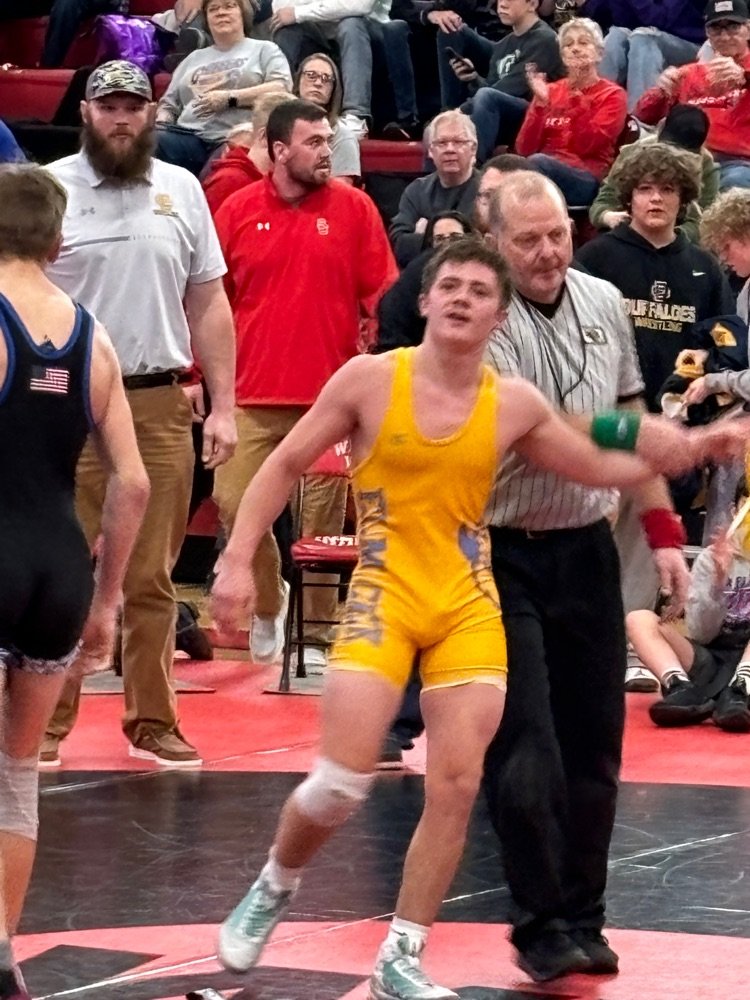 Jaxon gets the win in the Semis by pin! He has punched his ticket to state with his 100th career win! Congrats Jaxon on your accomplishment! Keep it rolling!!