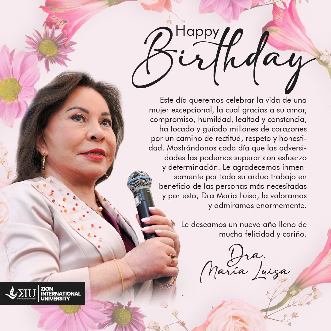 ZIU_ONLINE's tweet photo. ¡Celebremos el cumpleaños de una mujer extraordinaria, líder en amor, respeto y humildad! 🌷

Su entrega incansable y su templanza inspiran a toda nuestra comunidad académica. Con su misericordia, guía nuestros pasos hacia la luz del conocimiento y la fe. https://t.co/sz04maXa0S