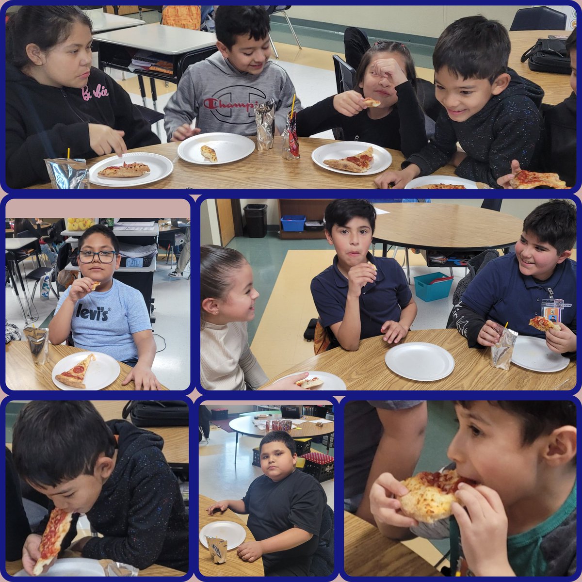 Celebrating 500 lessons with a pizza party,... but we're still hungry for more Imagine Math!