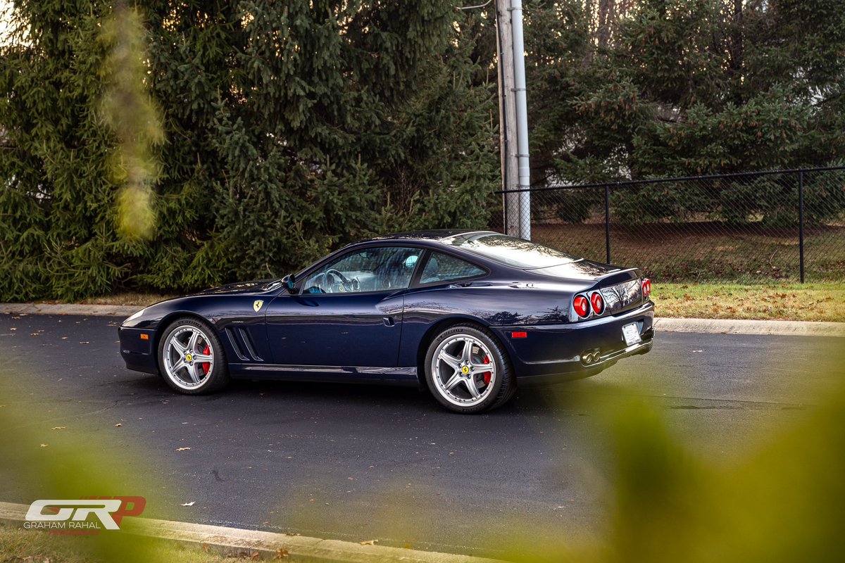 GRPerf's tweet photo. Go on a dinner date in style.🤵♂️
This 2003 Ferrari 575 M is looking for a new owner, and it could be yours!👀
This clean example has under 6,600 miles, and the 5.7L V12 with 515HP is ready for some fun.😎
#GRP #GrahamRahalPerformance #Indy #Indianapolis #Ferrari #575M https://t.co/t63wtYUNa2