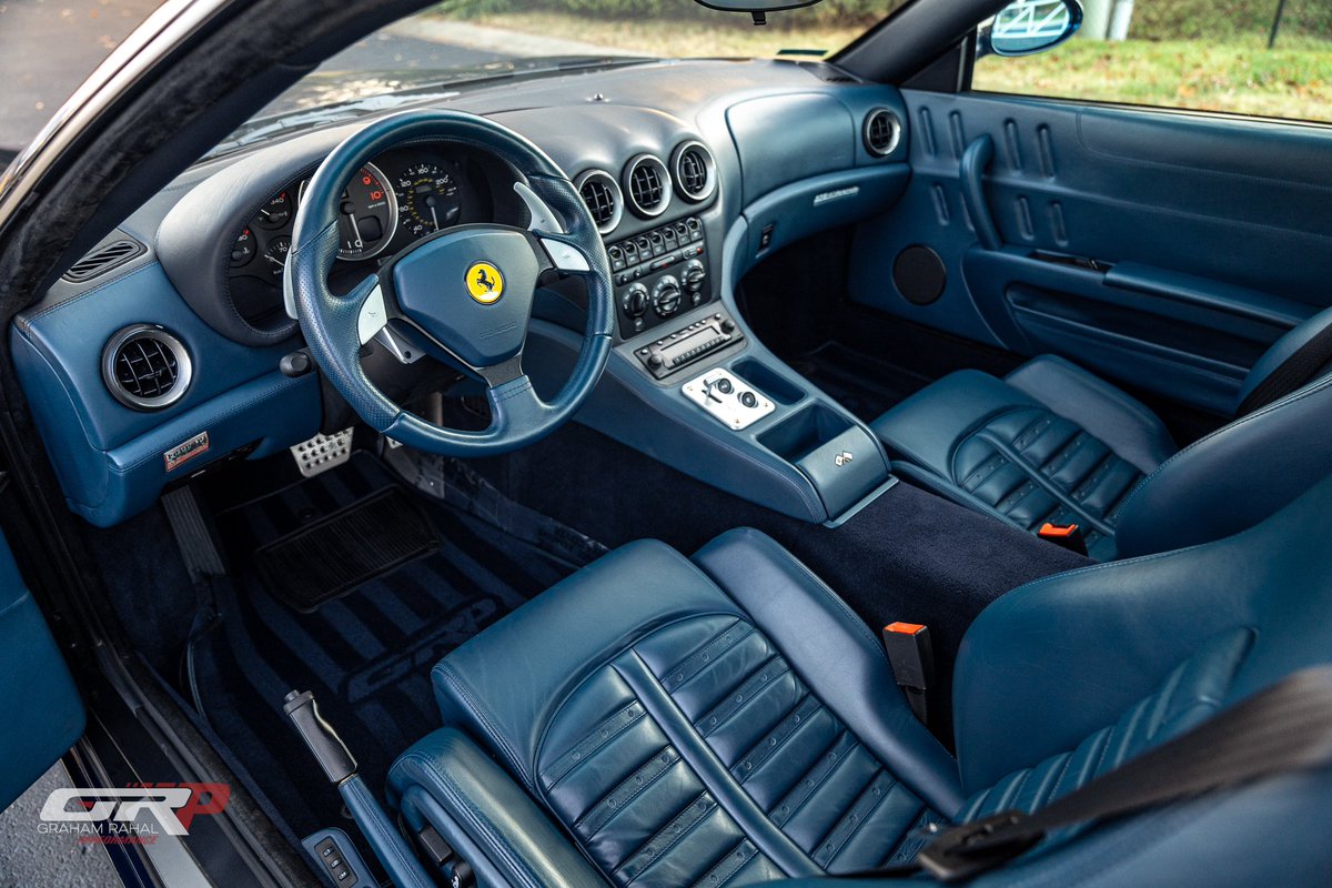 GRPerf's tweet photo. Go on a dinner date in style.🤵♂️
This 2003 Ferrari 575 M is looking for a new owner, and it could be yours!👀
This clean example has under 6,600 miles, and the 5.7L V12 with 515HP is ready for some fun.😎
#GRP #GrahamRahalPerformance #Indy #Indianapolis #Ferrari #575M https://t.co/t63wtYUNa2
